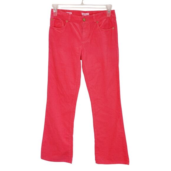 Lilly Pulitzer Corduroy Pants Main Line Fit Mid Rise Coral Pink Womens Size 4 - Picture 1 of 7